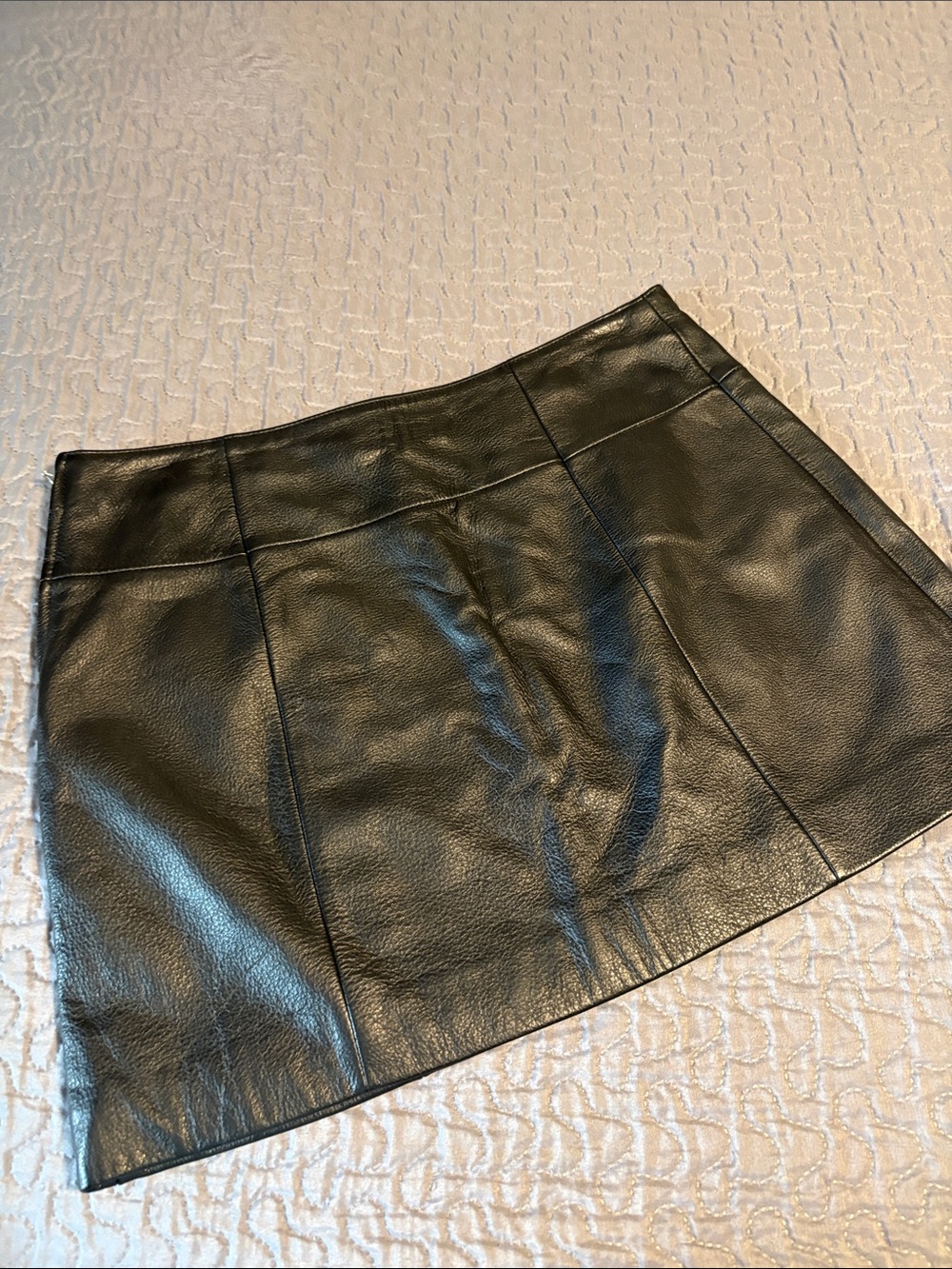 Wilsons Leather Maxima Black Genuine Leather Mini Skirt Size 6 - Picture 5 of 7